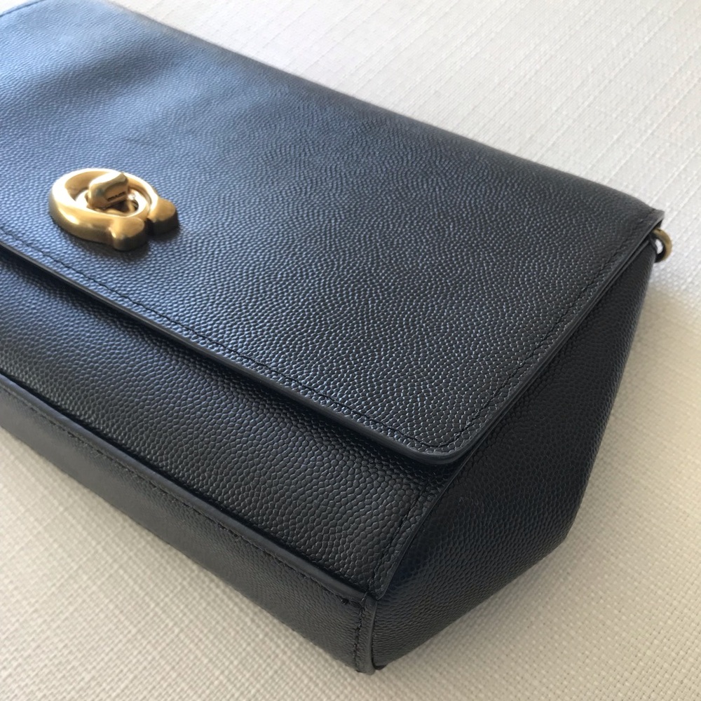 Coach Alexa Turnlock Crossgrain Leather Clutch Chain Crossbody Purse - Picture 4 of 16